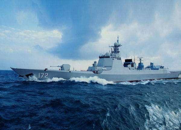 中國驅(qū)逐艦，走向深藍，展示海上力量，中國驅(qū)逐艦展示海上力量，深藍海域展現(xiàn)雄姿
